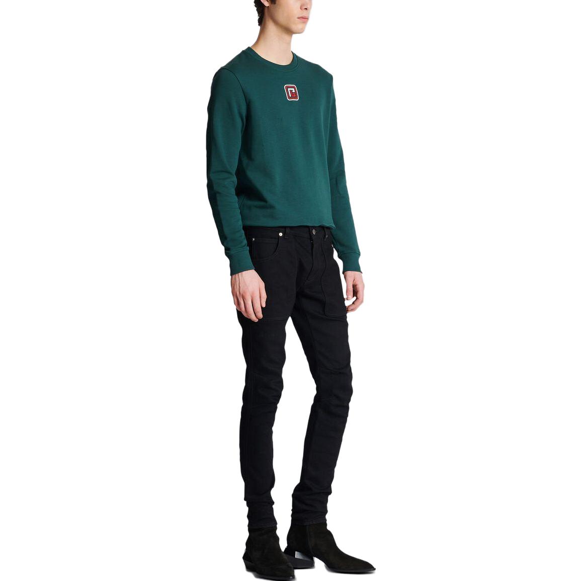 Details for BALMAIN 修身中腰黑色牛仔褲 BH1MG001DD71-0PA