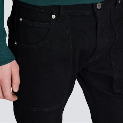 BALMAIN 修身中腰黑色牛仔褲 BH1MG001DD71-0PA Sizing BALMAIN 修身中腰黑色牛仔褲 BH1MG001DD71-0PA