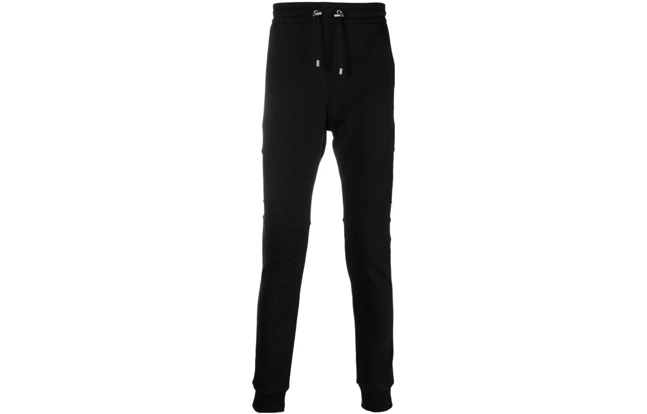 Order BALMAIN Seluar Jogger Slim Fit Knit dengan Pinggang Bertali Hitam. BH1OB000BB04-EAB