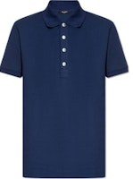 BALMAIN Solid Color Button Short Sleeve Polo Shirt - Blue CH1GB000-JB82-6AN BALMAIN Solid Color Button Short Sleeve Polo Shirt - Blue CH1GB000-JB82-6AN