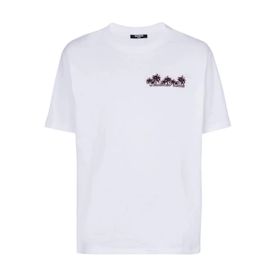 BALMAIN White Graphic Print Crew Neck T-Shirt DH1EG000GD82-GCS