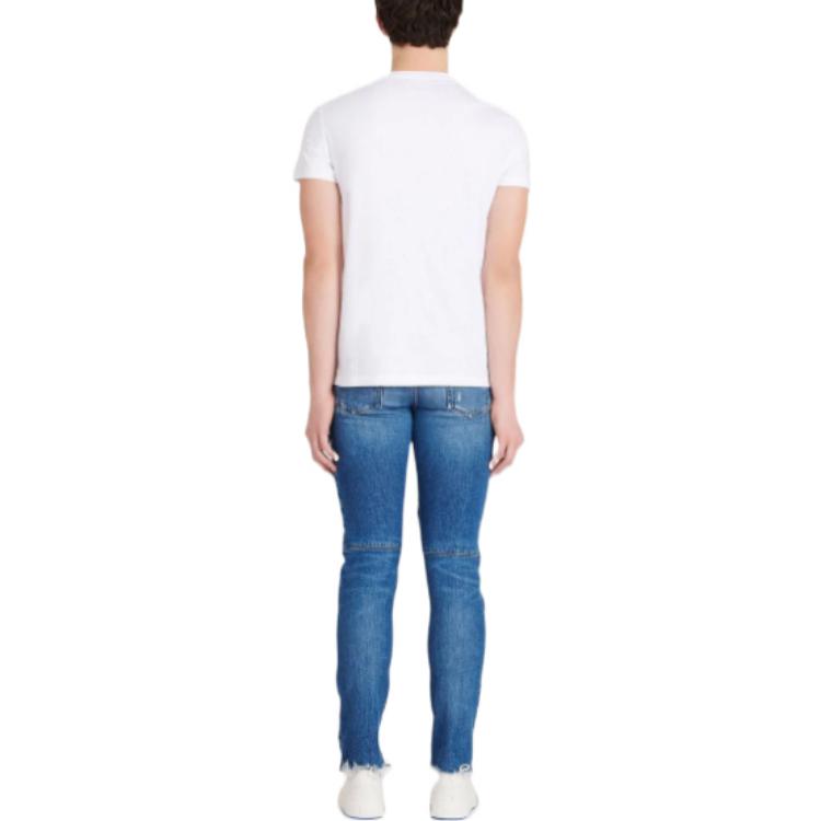 Purchase BALMAIN 白色標誌印花圓領短袖T恤 AH1EG000BB73-GAB