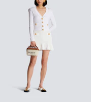Purchase BALMAIN 白色修身長袖針織開衫附鈕扣細節 DF1KL007-KB07-0FA