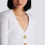 Cheap BALMAIN White Slim Fit Long-Sleeve Knit Cardigan with Button Details DF1KL007-KB07-0FA