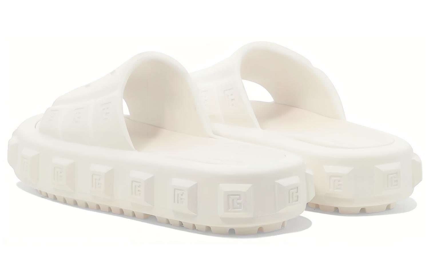Balmain Ari-Rubber Slides 'Logo Open Toe White' 圖 4
