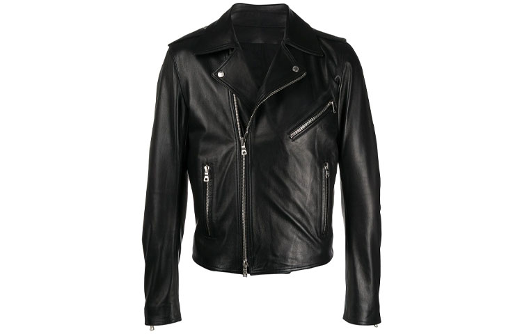 Balmain Asymmetrical Zipper Jacket in Black TH08440L085-0PA