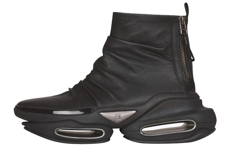 Balmain B-Bold High-Top 'Black Leather' XM1VH285LDDL0PA