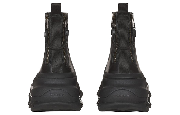 Shop Balmain B-Bold High-Top 'Black Leather' XM1VH285LDDL0PA