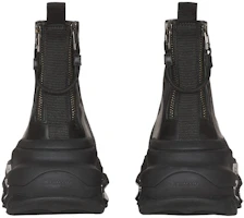 Shop Balmain B-Bold Sepatu Tinggi 'Kulit Hitam' XM1VH285LDDL0PA