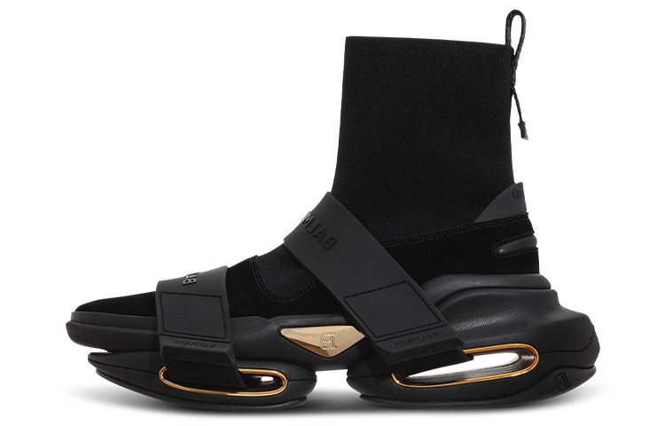 Balmain B-Bold High-Top Black Gold YM1VH229TKSE0PA