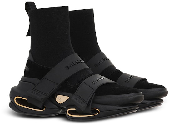 Balmain B-Bold Sepatu Tinggi Hitam Emas YM1VH229TKSE0PA Order Balmain B-Bold Sepatu Tinggi Hitam Emas YM1VH229TKSE0PA