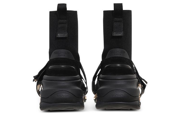 Shop Balmain B-Bold High-Top Hitam Emas YM1VH229TKSE0PA