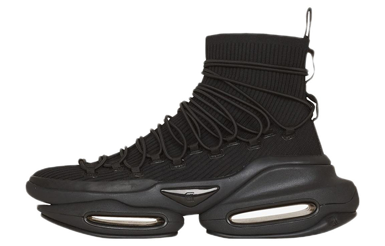 Balmain B-Bold High-Top Black Knit XM1VH283TLDK0PA