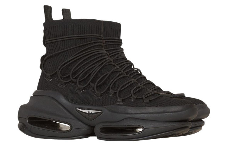 Order Balmain B-Bold High-Top Black Knit XM1VH283TLDK0PA
