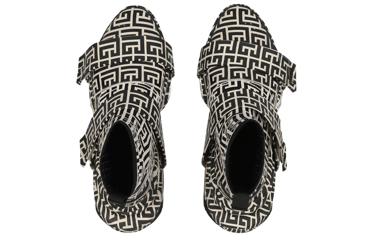 Balmain B-Bold High-Top Sneakers 'Black White' 圖 3