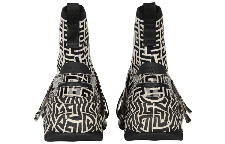 Balmain B-Bold High-Top Sneakers 'Black White' 圖 4