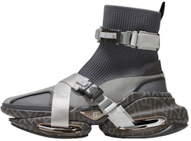 Balmain B-Bold High-Top Sneakers 'Grey Mesh and Suede Strap' YM0VH316TSLE0PA Balmain B-Bold High-Top Sneakers 'Grey Mesh and Suede Strap' YM0VH316TSLE0PA