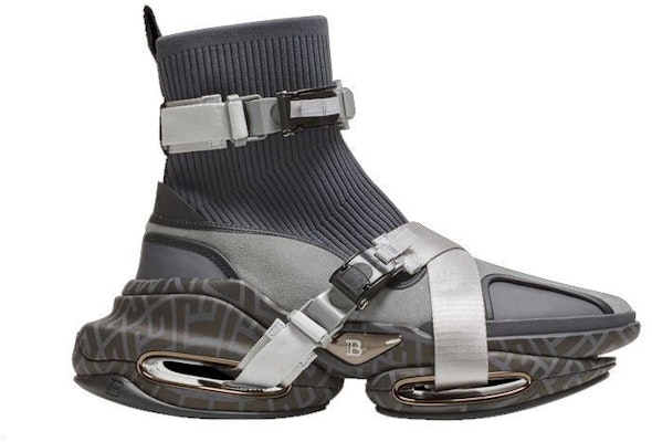 Balmain B-Bold High-Top Sneakers 'Grey Mesh and Suede Strap' YM0VH316TSLE0PA Order Balmain B-Bold High-Top Sneakers 'Grey Mesh and Suede Strap' YM0VH316TSLE0PA