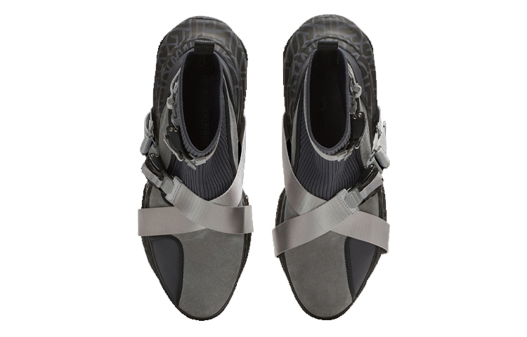 Shop Balmain B-Bold High-Top Sneakers 'Grey Mesh and Suede Strap' YM0VH316TSLE0PA