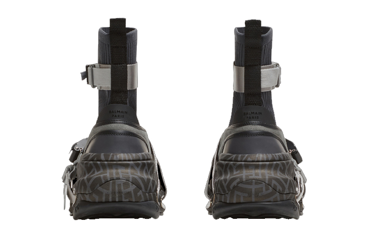 Purchase Balmain B-Bold High-Top Sneakers 'Grey Mesh and Suede Strap' YM0VH316TSLE0PA