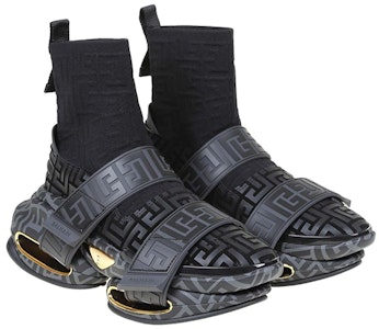 BALMAIN巴爾曼 B-Bold 魔術貼 交織提花 厚底鞋 男款 黑色 Lookbook BALMAIN巴爾曼 B-Bold 魔術貼 交織提花 厚底鞋 男款 黑色