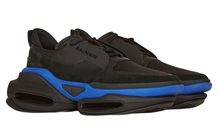 Order Balmain B-Bold Low-Top Hitam Biru YM1VI277LSOWEGG