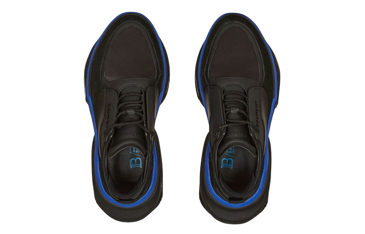 Lookbook Balmain B-Bold Low-Top Hitam Biru YM1VI277LSOWEGG