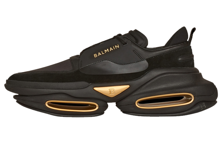 Balmain B-Bold Low-Top Black Gold YM1VI277LSSE0PA