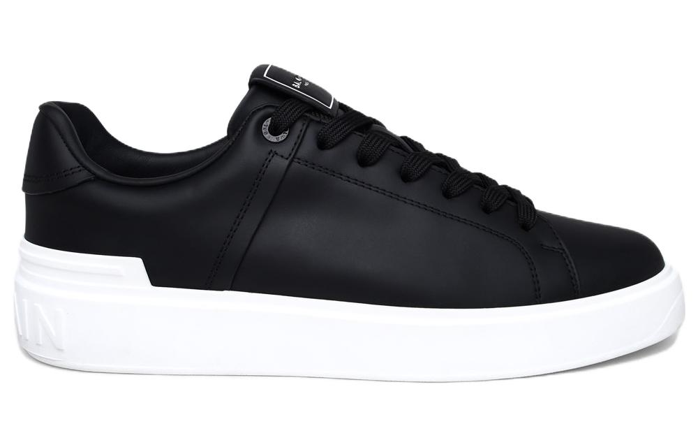 Order BALMAIN巴爾曼 PU 圓頭繫帶 低幫 板鞋 男款 黑色