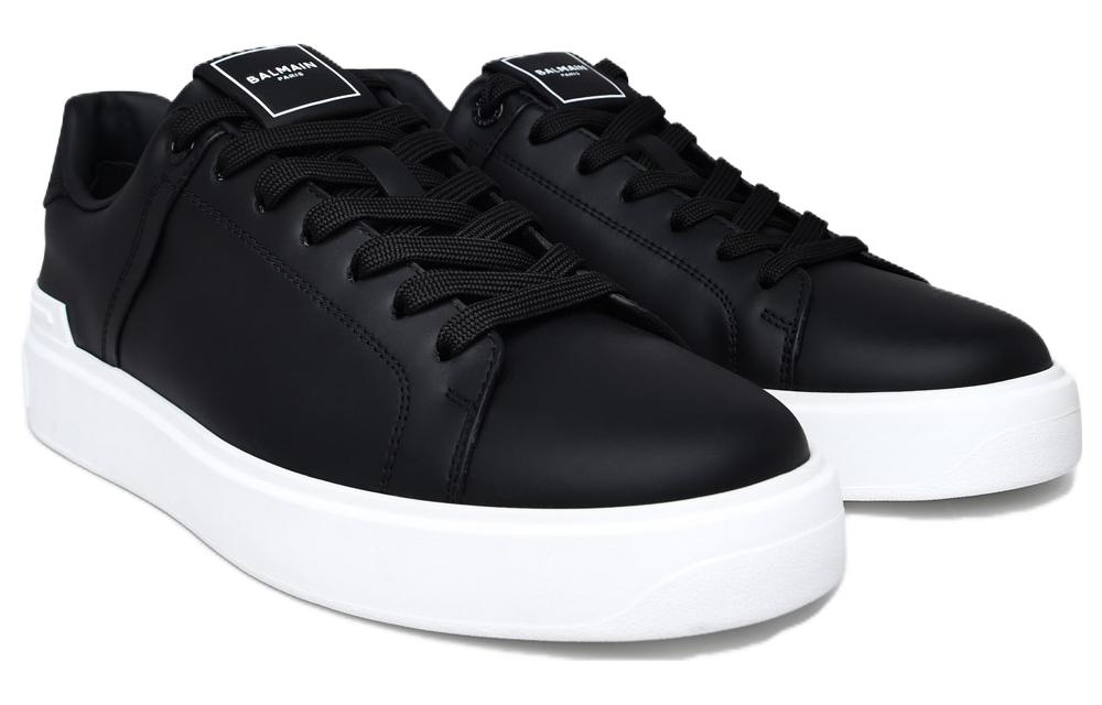 Lookbook BALMAIN巴爾曼 PU 圓頭繫帶 低幫 板鞋 男款 黑色