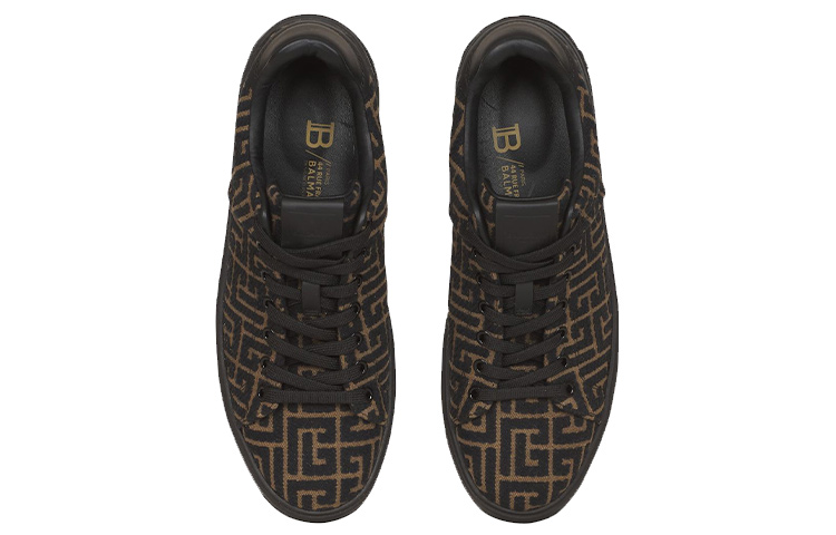 Lookbook Balmain B-Court 'Khaki Black' WM0VI244TJMSUBK