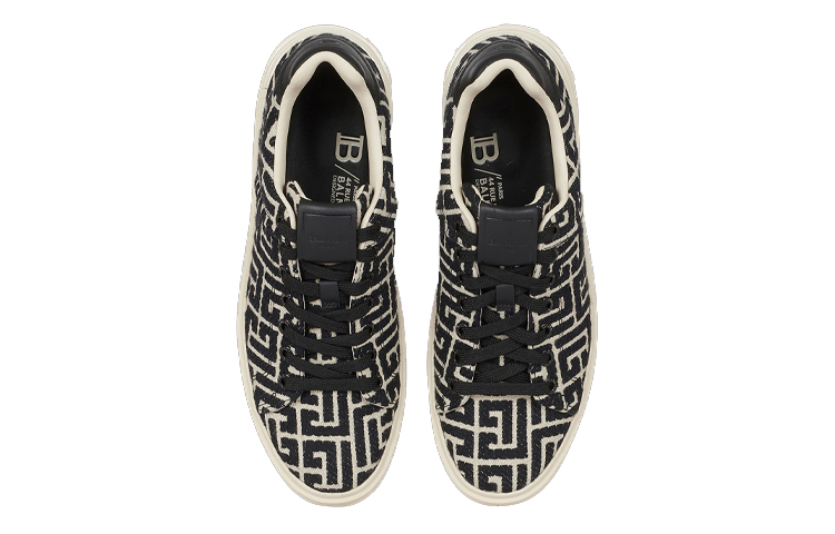 Lookbook Balmain B-Court Low-Top Jacquard Lelaki Kasut YM1VI288TJCMGFE