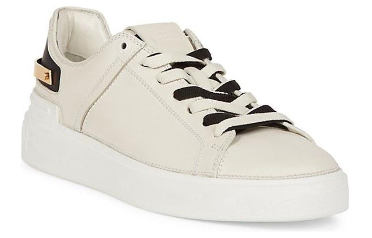 Shop 발망 B-코트 로우탑 화이트 블랙 (Balmain B-Court Low-Top White Black) YM0VI310LTPR0FA