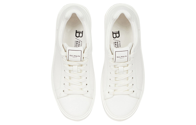 Lookbook BALMAIN巴爾曼 B-Court 皮革 光滑低幫 時尚板鞋 男款 白色