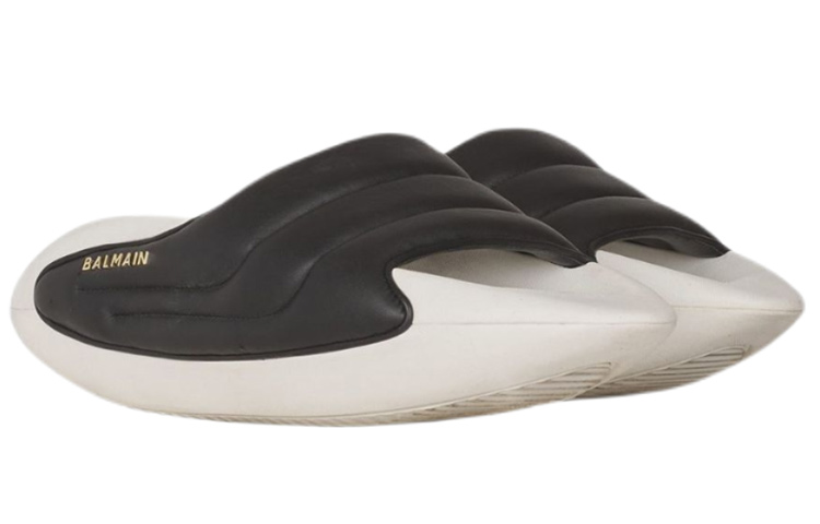 Lookbook Balmain B-IT Mules Negro Blanco AM1VL299LPQPEAB
