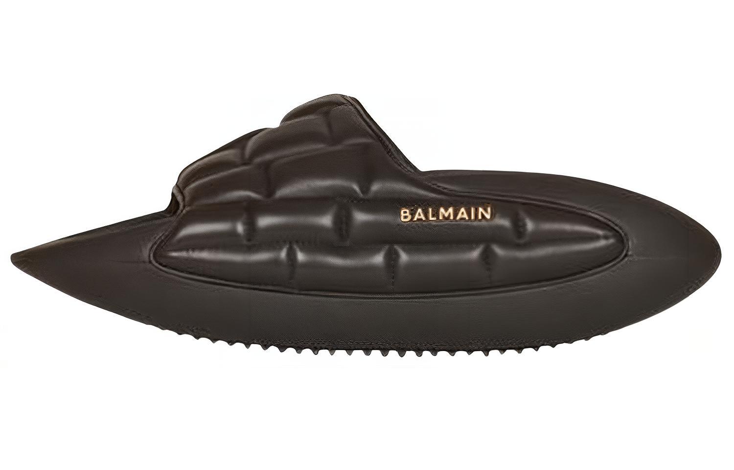 Balmain B-IT Mules Quilted Black XM0VL299LWCN0PA