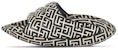 Balmain B-IT Kulit Quilted Mules 'Bicolor Monogram - Hitam Putih' YM1VL299-TVMG-GFE