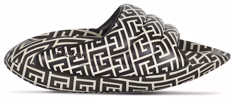 Order Balmain B-IT Mules de Cuero Acolchado 'Monograma Bicolor - Negro Blanco' YM1VL299-TVMG-GFE