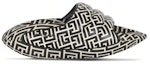Order Balmain B-IT Kulit Quilted Mules 'Bicolor Monogram - Hitam Putih' YM1VL299-TVMG-GFE