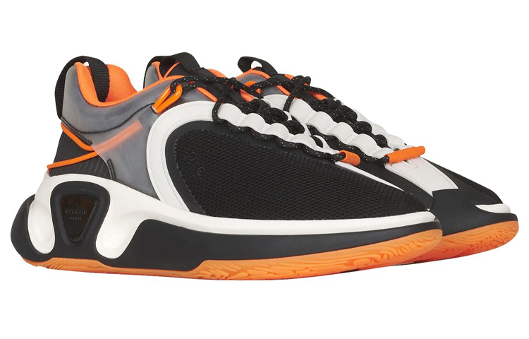 Balmain B-RNNR Low 'Black White Orange' 圖 2