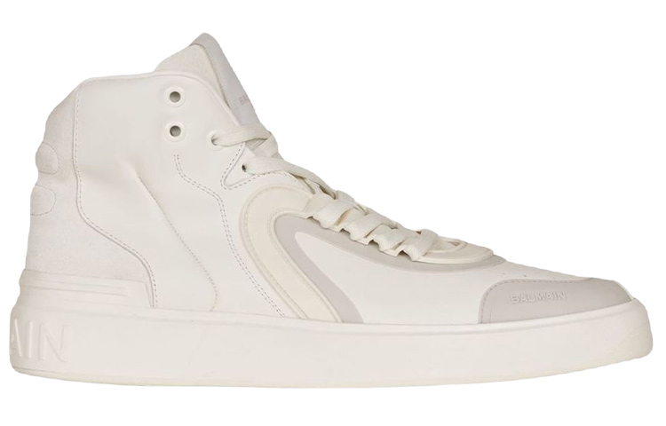 Order Balmain B-Skate Tinggi 'Suede Putih' XM1VG293LTLC0FA