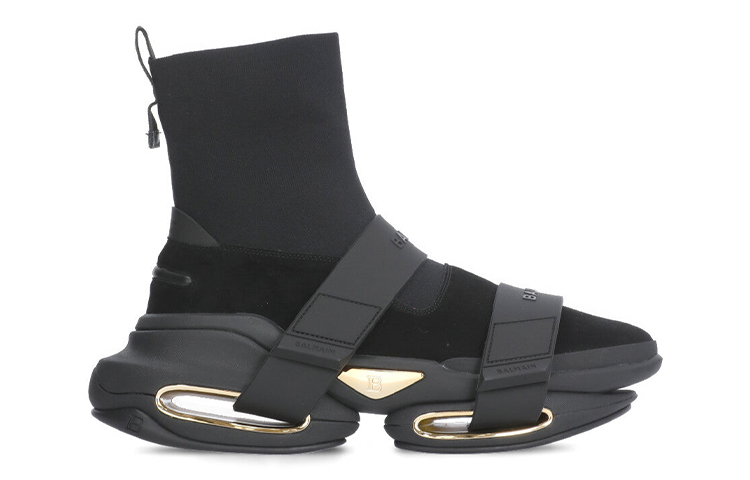 Balmain B-Bold 'Black Suede and Knit with Strap Detail' 圖 2