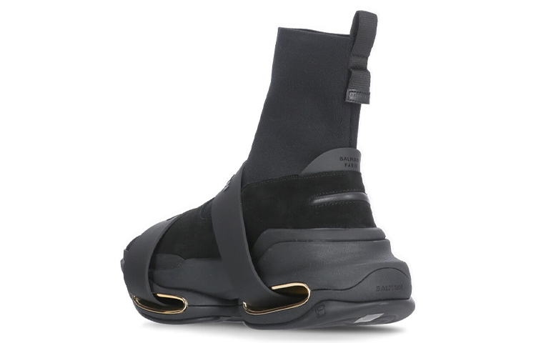 Balmain B-Bold 'Black Suede and Knit with Strap Detail' 圖 4