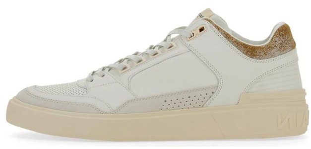 BALMAIN巴爾曼 B-Court 皮革 圓頭平底繫帶 低幫 板鞋 男款 米色 Buy BALMAIN巴爾曼 B-Court 皮革 圓頭平底繫帶 低幫 板鞋 男款 米色