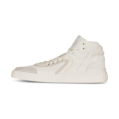 Balmain B-Skate High-Top Sneaker 'White Leather and Suede'