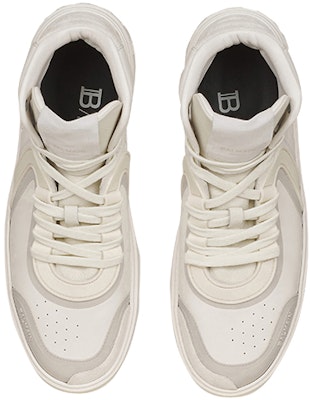 Balmain B-Skate High-Top Sneaker 'Kulit Putih dan Suede' XM0VG293LTLC0FA Lookbook Balmain B-Skate High-Top Sneaker 'Kulit Putih dan Suede' XM0VG293LTLC0FA