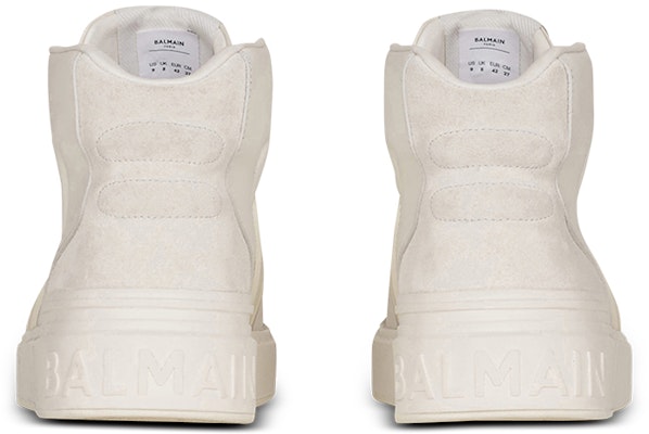 Balmain B-Skate High-Top Sneaker 'Kulit Putih dan Suede' XM0VG293LTLC0FA Shop Balmain B-Skate High-Top Sneaker 'Kulit Putih dan Suede' XM0VG293LTLC0FA