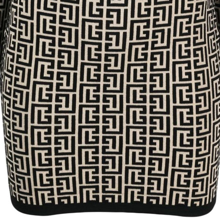 Shop 巴尔曼 黑色全印花修身长袖短裙 BF1R8072-KB02-GFE