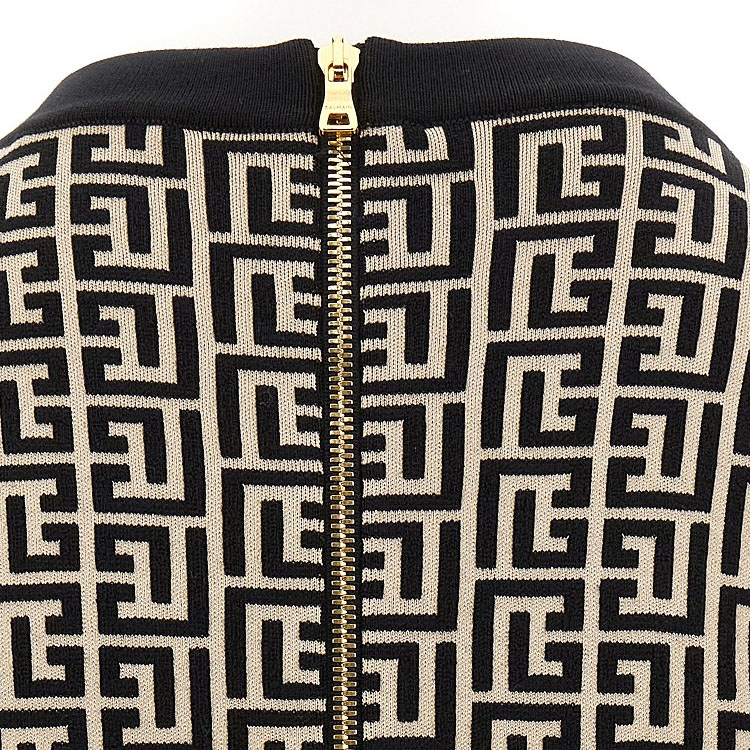 Details for 巴尔曼 黑色全印花修身长袖短裙 BF1R8072-KB02-GFE