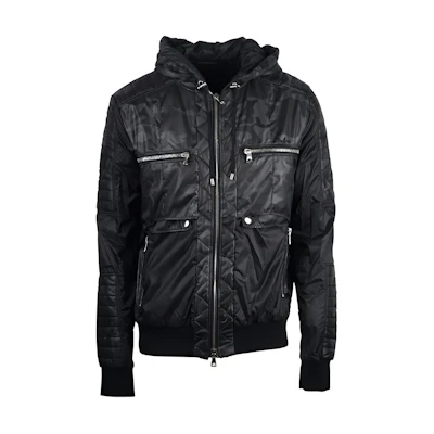 Balmain Black Camo Zip-Up Hoodie Jacket W8H2114T234-187